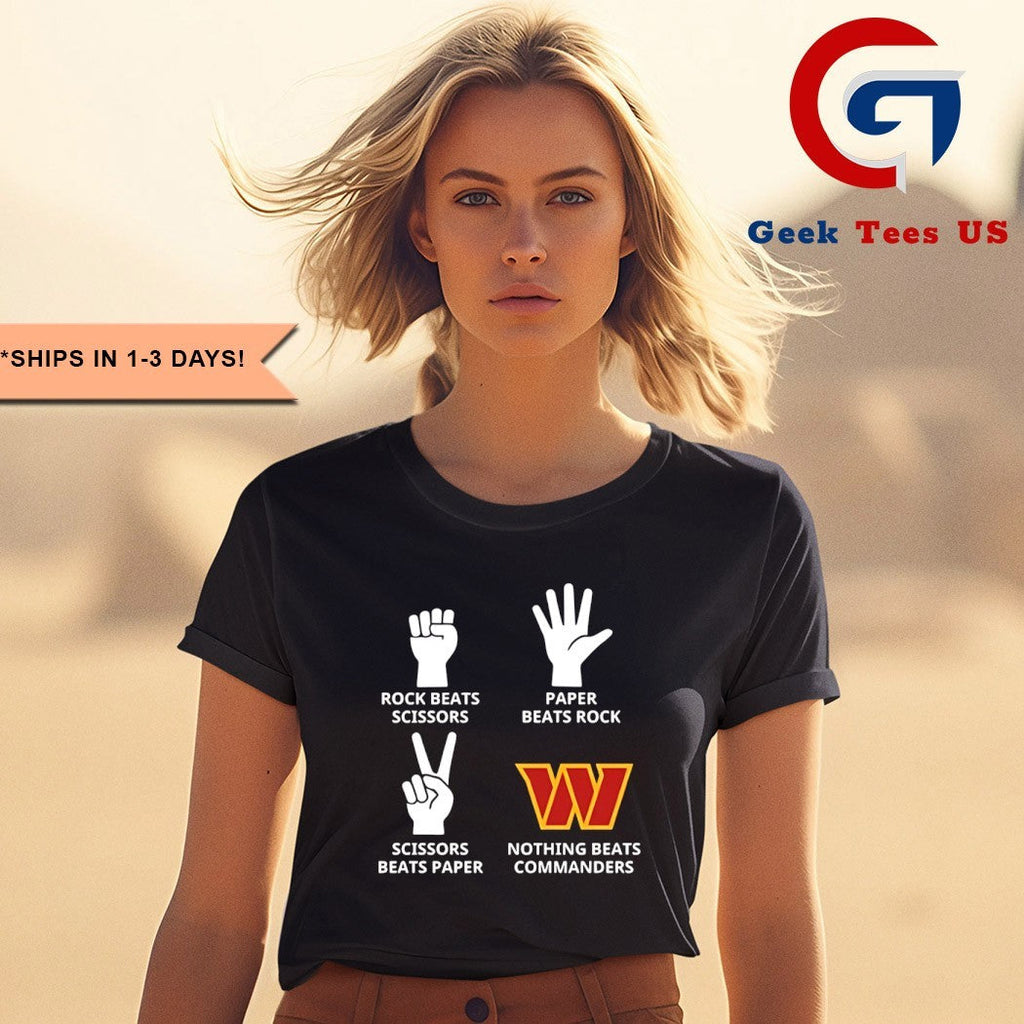 Rock Paper Scissors nothing beats Washington Commanders 2025 logo shirt
