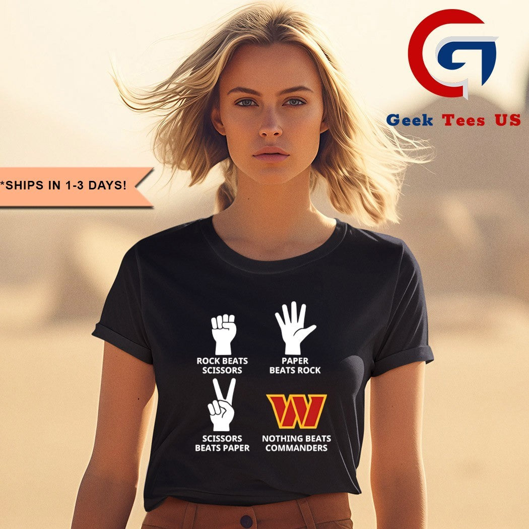 Rock Paper Scissors nothing beats Washington Commanders 2025 logo shirt