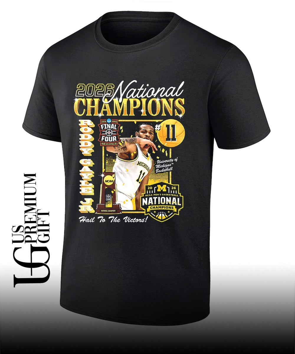 Roddy Gayle Jr. Michigan Wolverines Men’s Basketball National Champion 2026 shirt