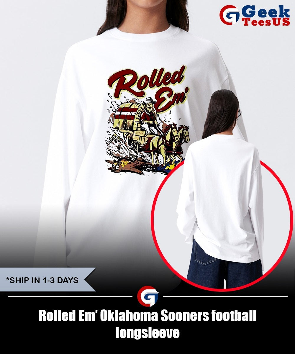 Rolled Em’ Oklahoma Sooners football shirt