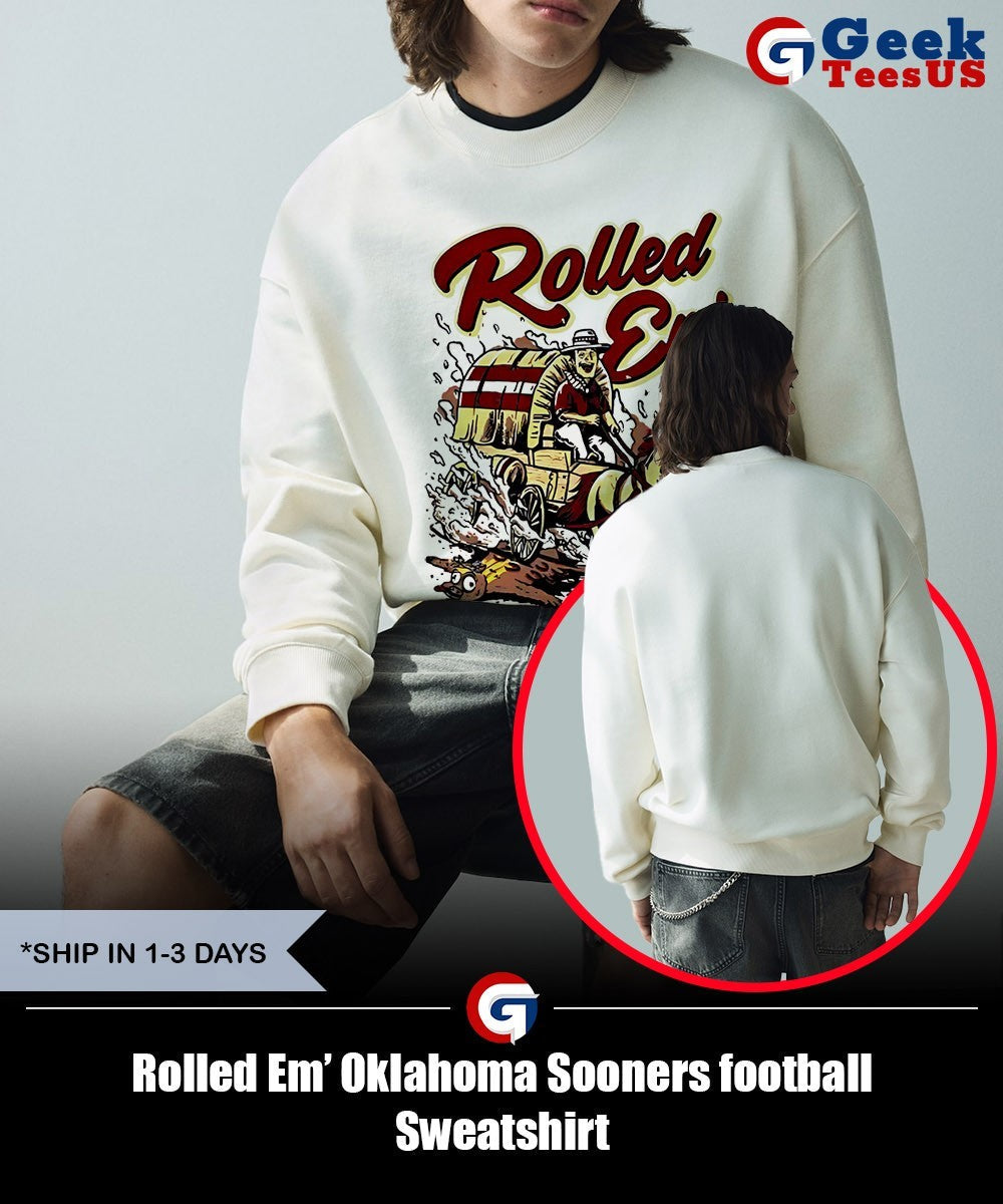 Rolled Em’ Oklahoma Sooners football shirt