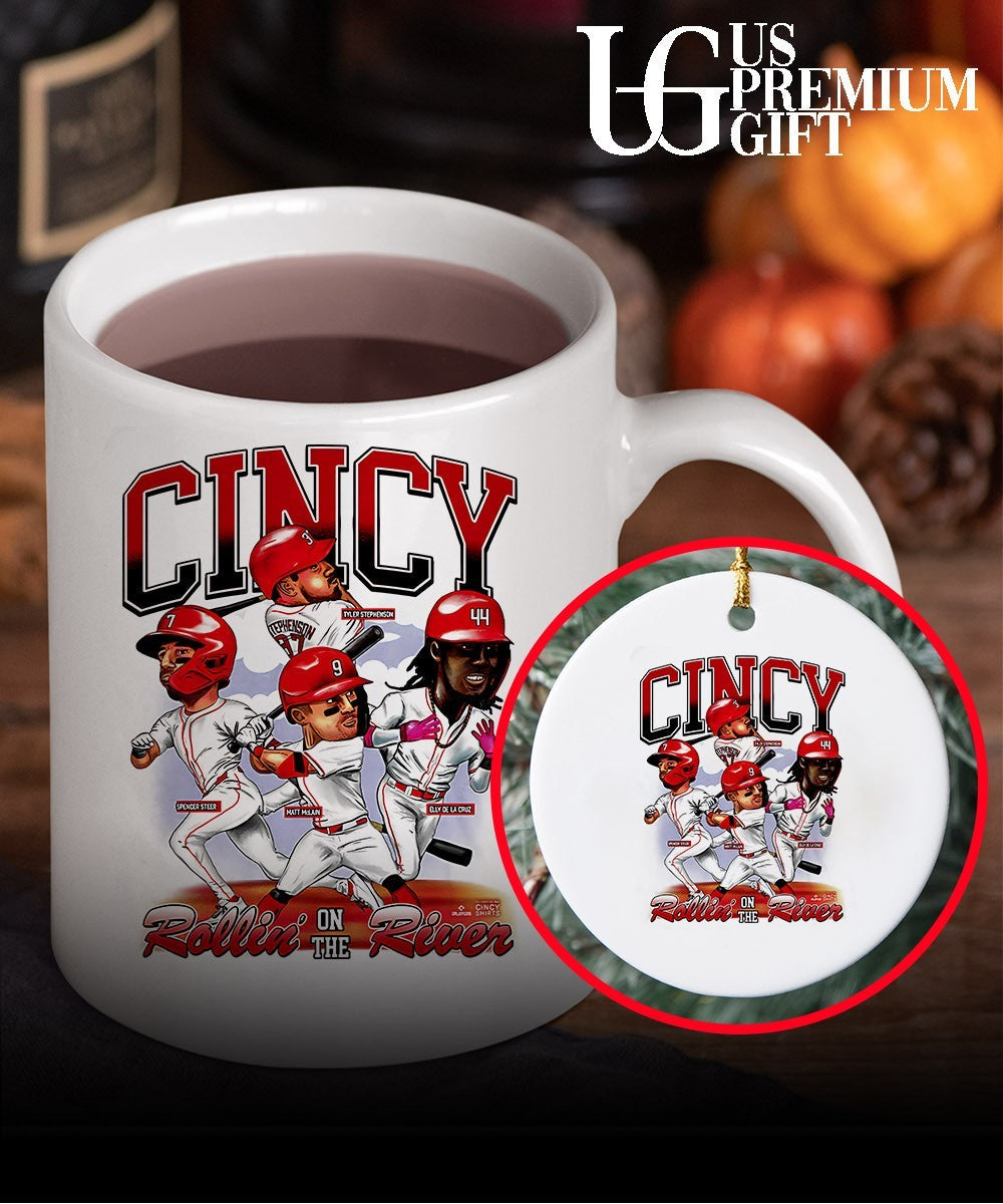 Rollin’ on the River Cincinnati Reds Baseball caricature shirt