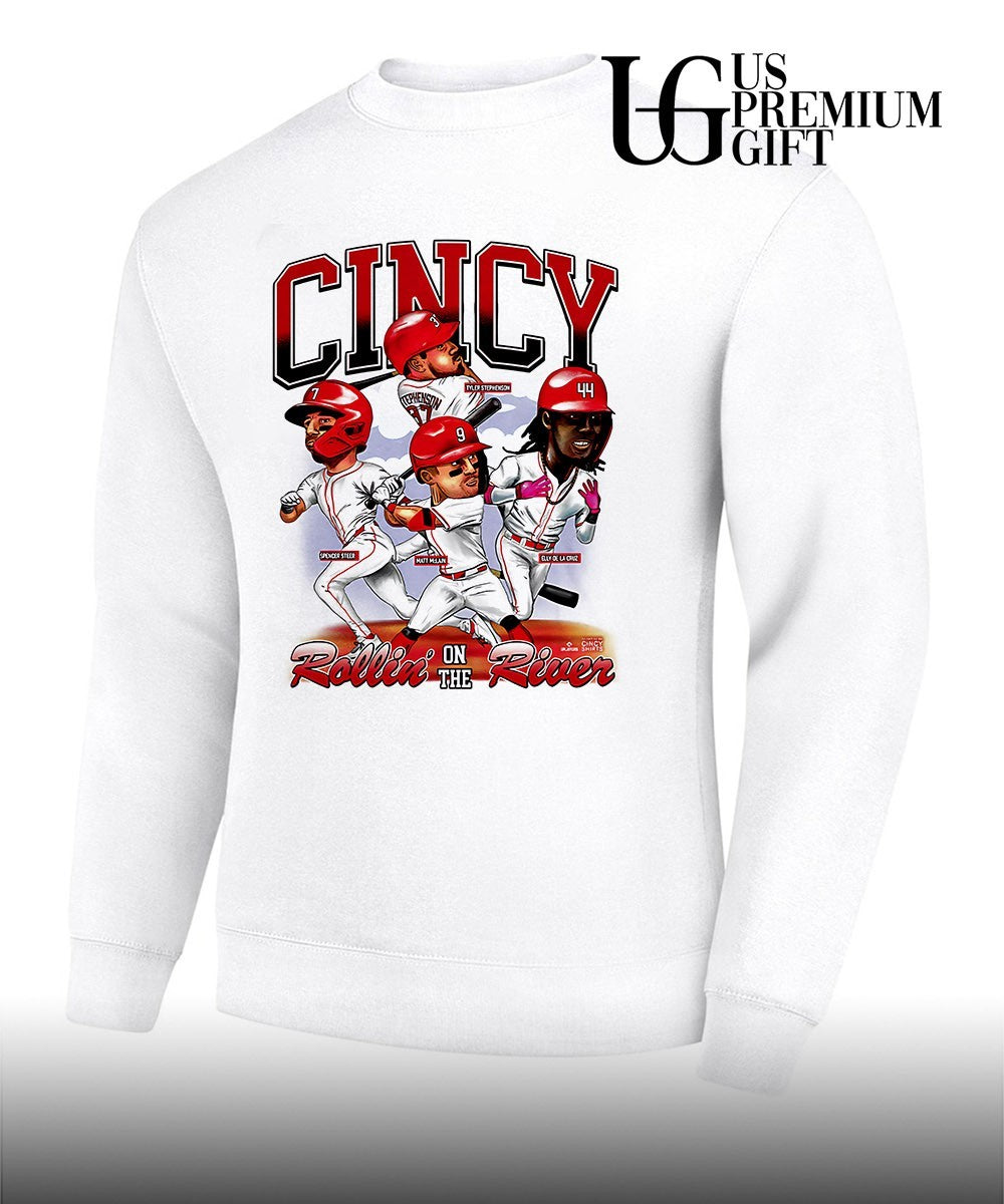 Rollin’ on the River Cincinnati Reds Baseball caricature shirt