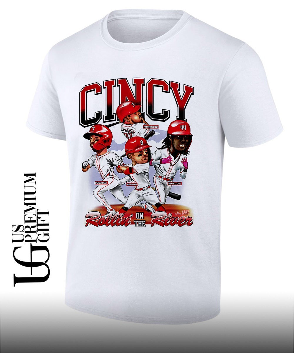 Rollin’ on the River Cincinnati Reds Baseball caricature shirt
