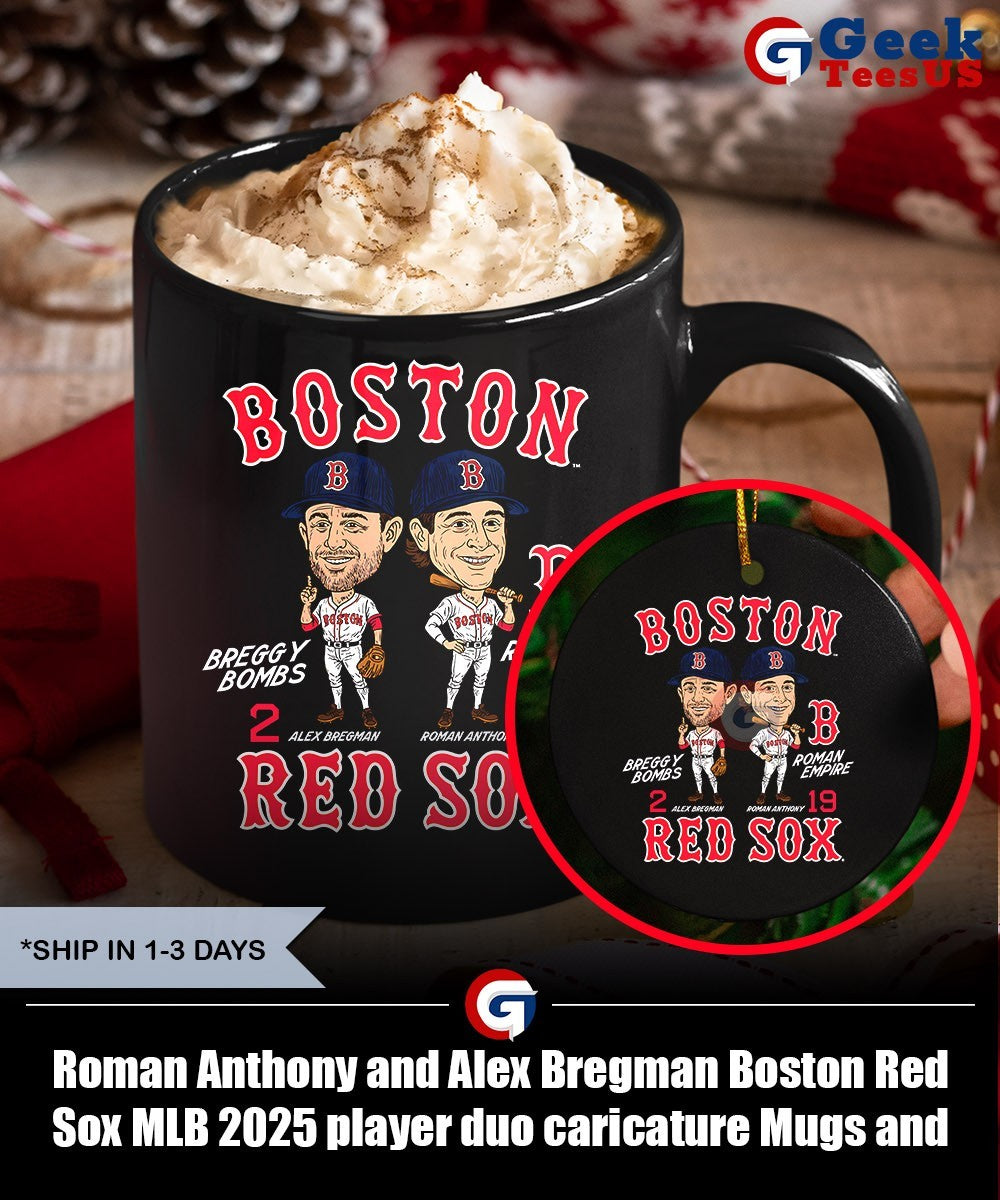 Roman Anthony and Alex Bregman Boston Red Sox MLB 2025 player duo caricature shirt