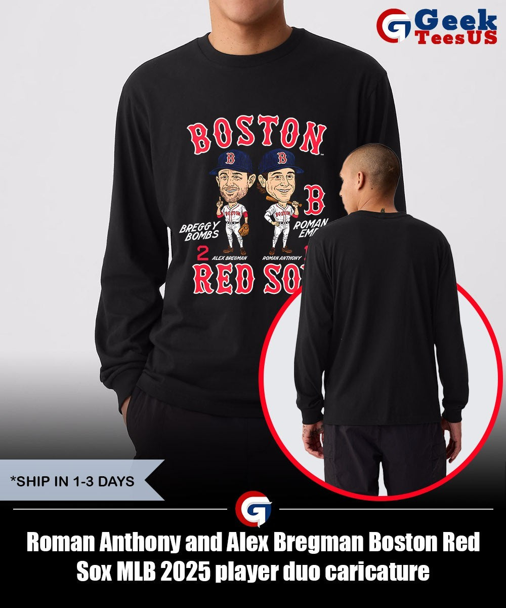 Roman Anthony and Alex Bregman Boston Red Sox MLB 2025 player duo caricature shirt