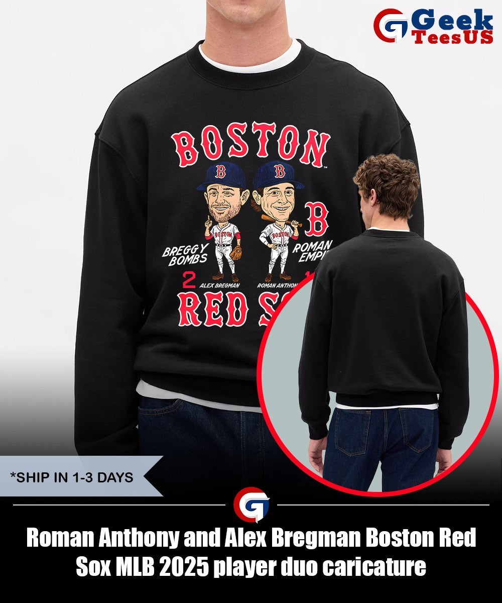 Roman Anthony and Alex Bregman Boston Red Sox MLB 2025 player duo caricature shirt