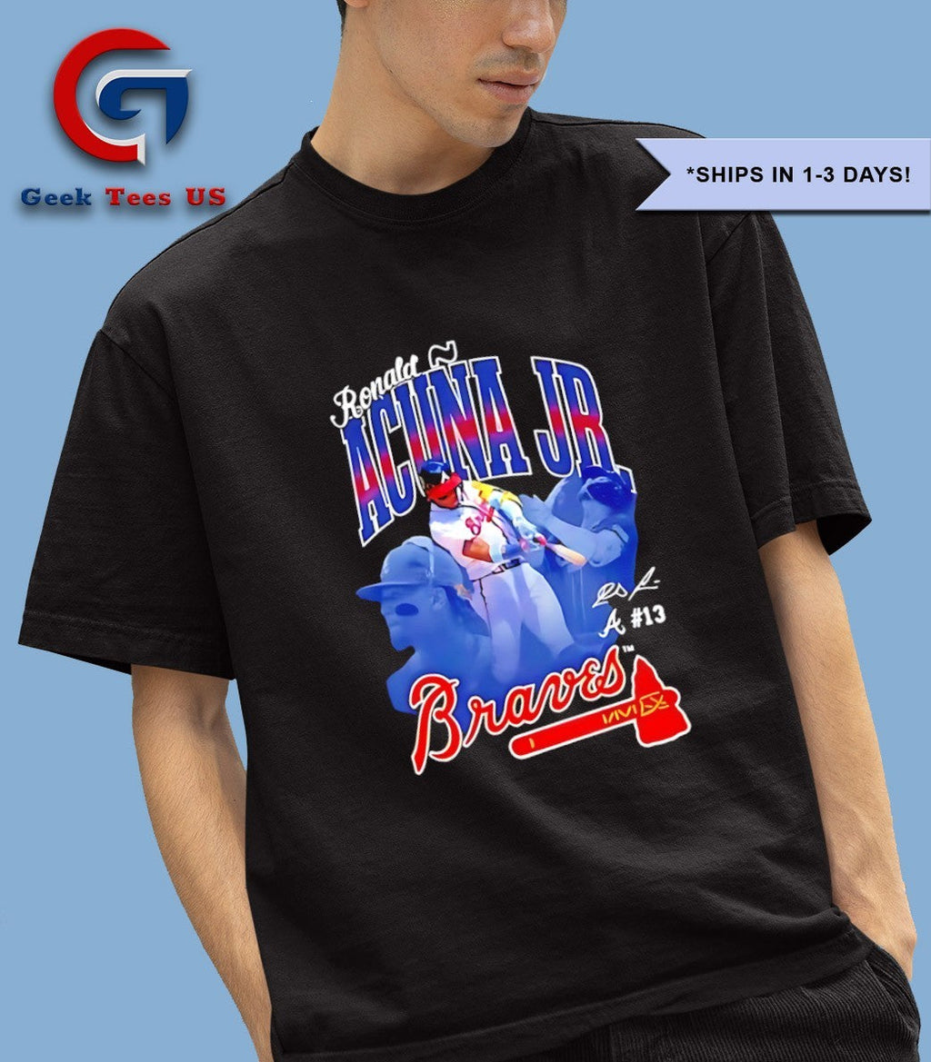 Ronald Acuna Jr triple player Atlanta Braves baseball shirt