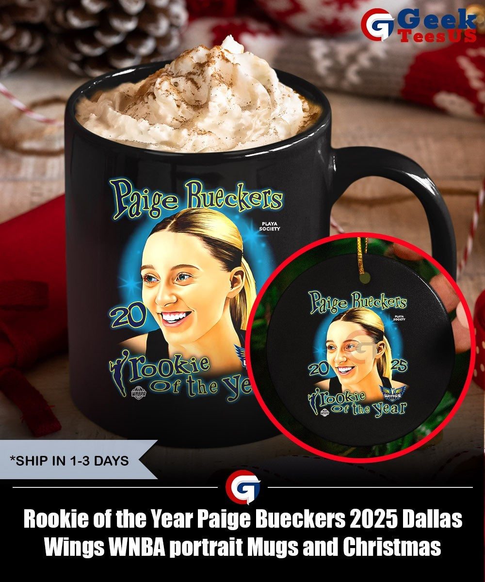 Rookie of the Year Paige Bueckers 2025 Dallas Wings WNBA portrait shirt