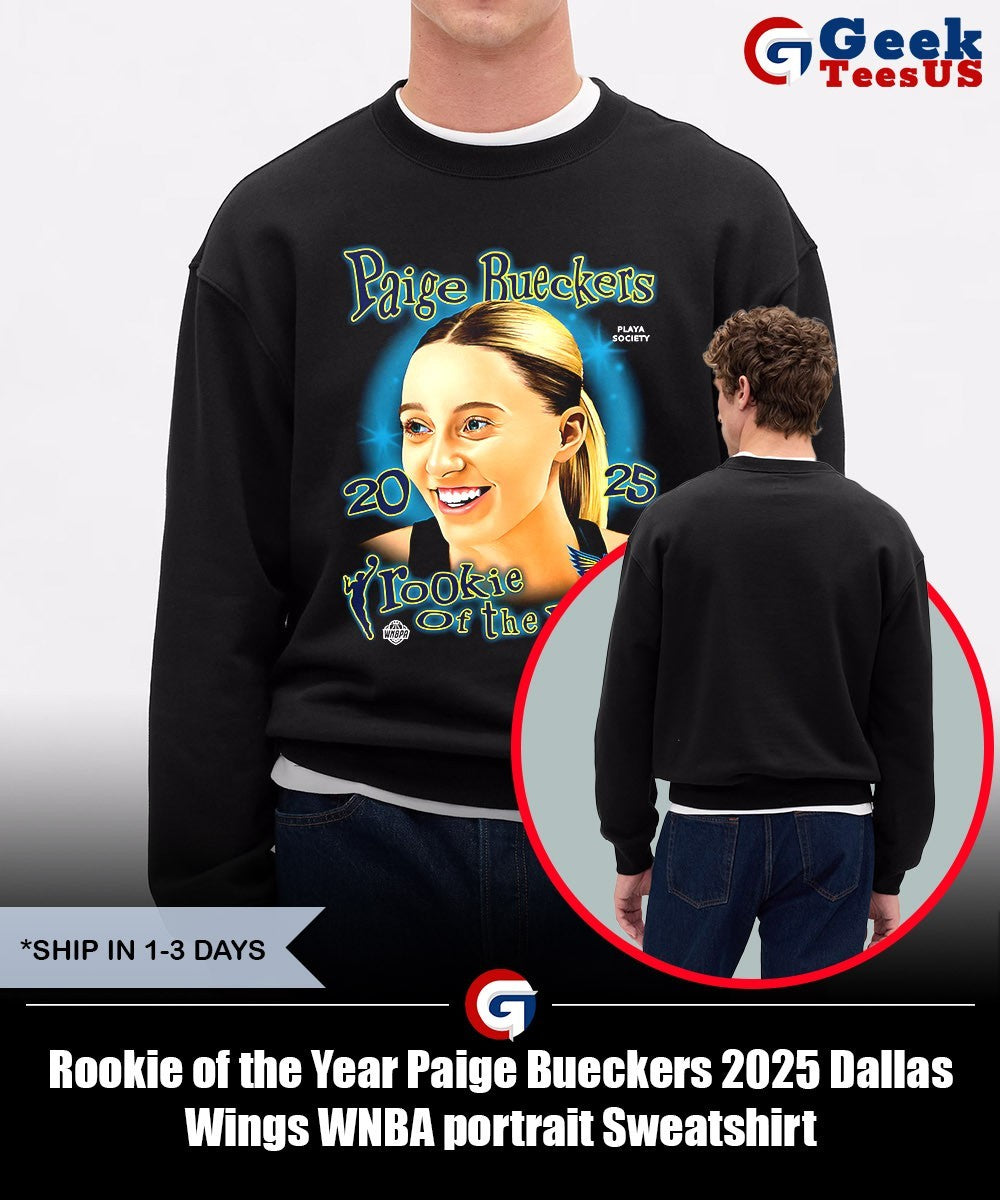 Rookie of the Year Paige Bueckers 2025 Dallas Wings WNBA portrait shirt