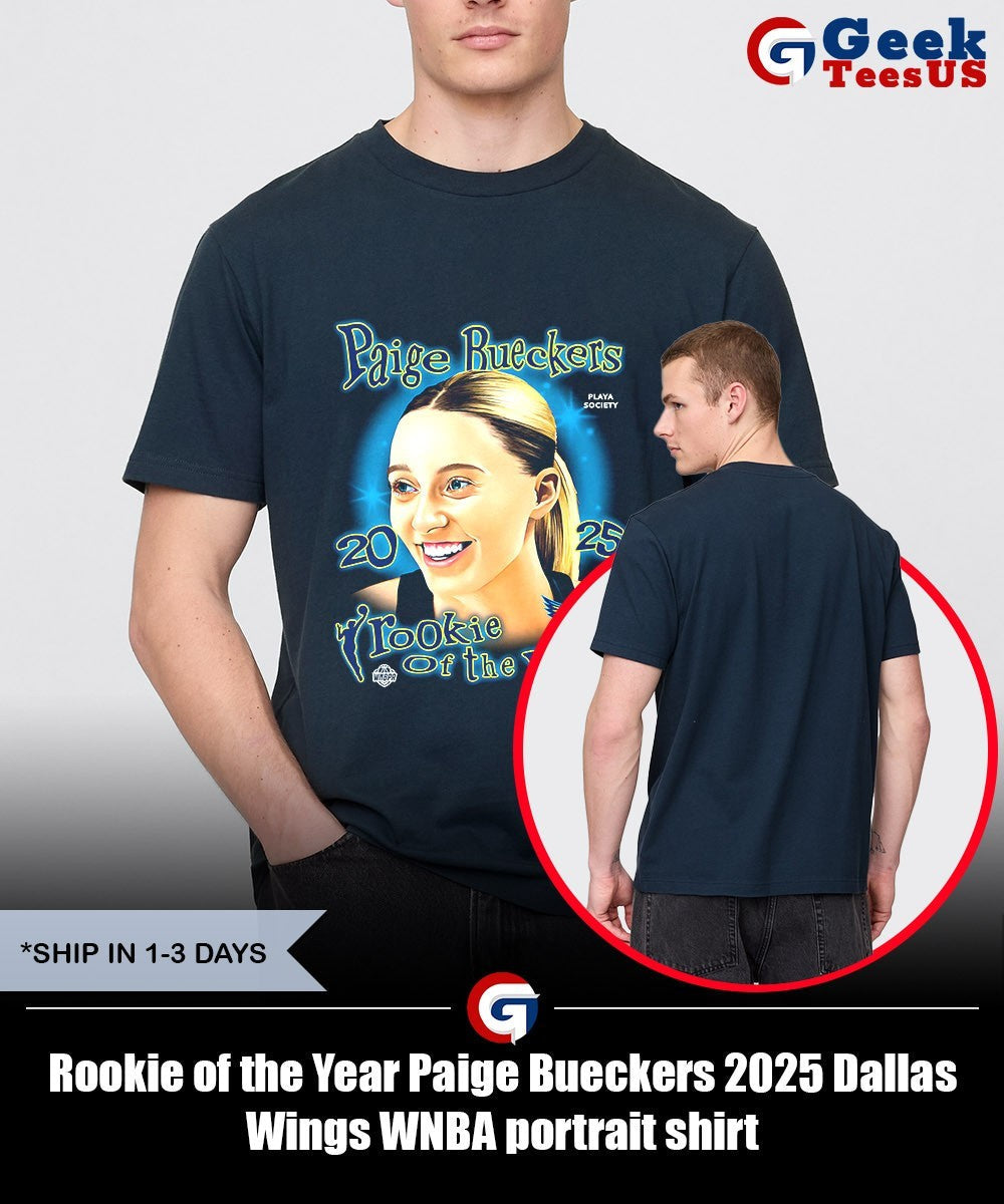 Rookie of the Year Paige Bueckers 2025 Dallas Wings WNBA portrait shirt
