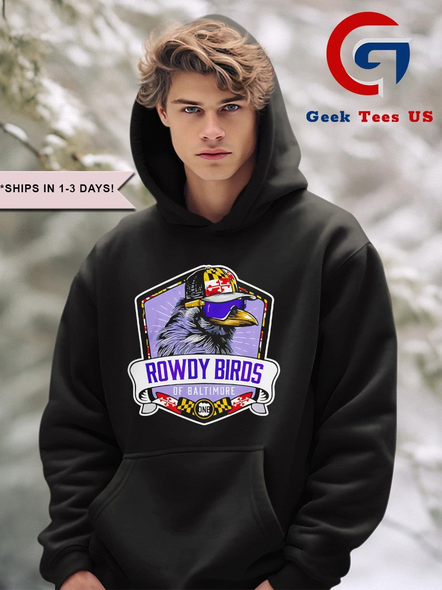 Rowdy Birds of Baltimore Badge graphic shirt