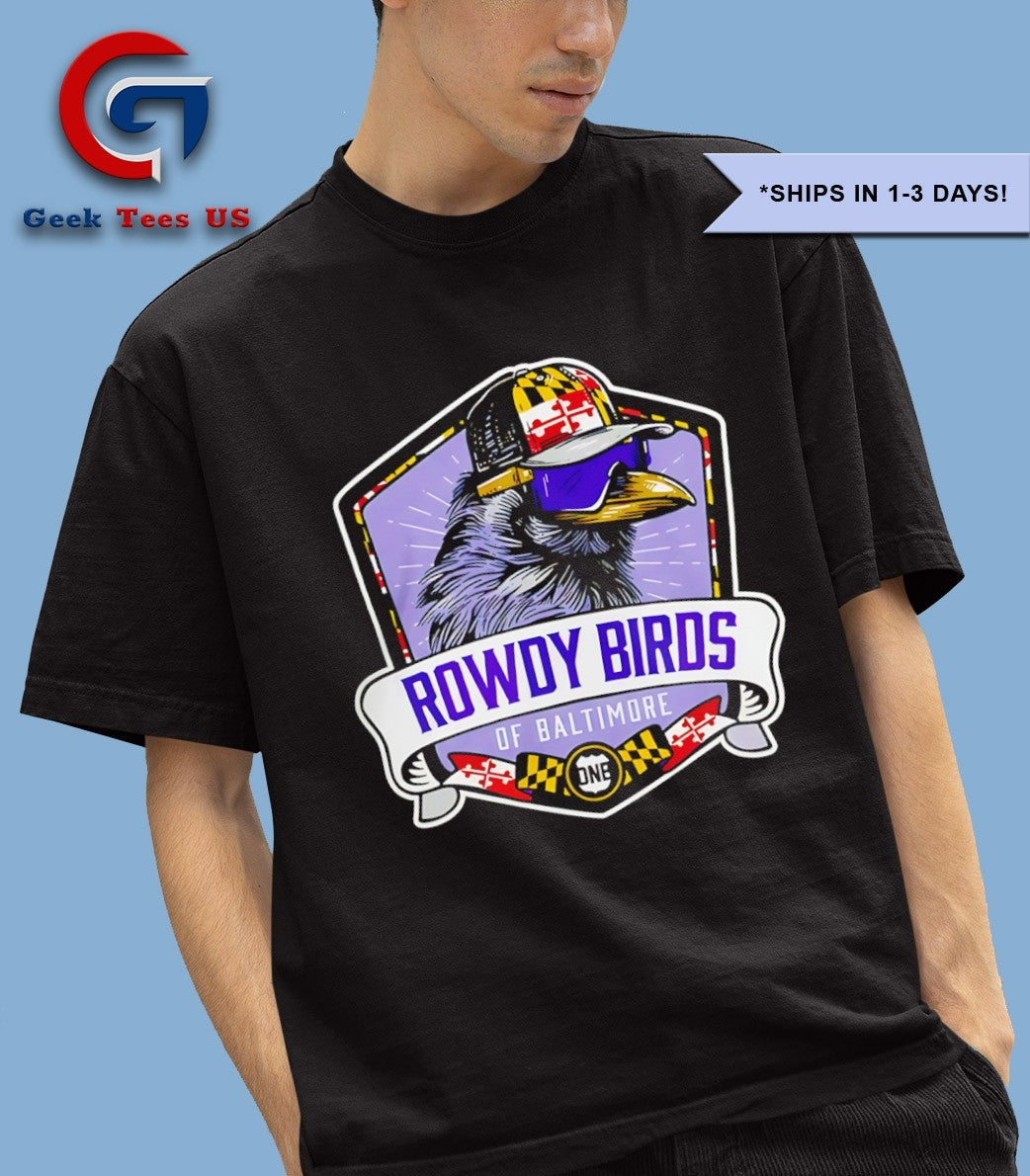 Rowdy Birds of Baltimore Badge graphic shirt