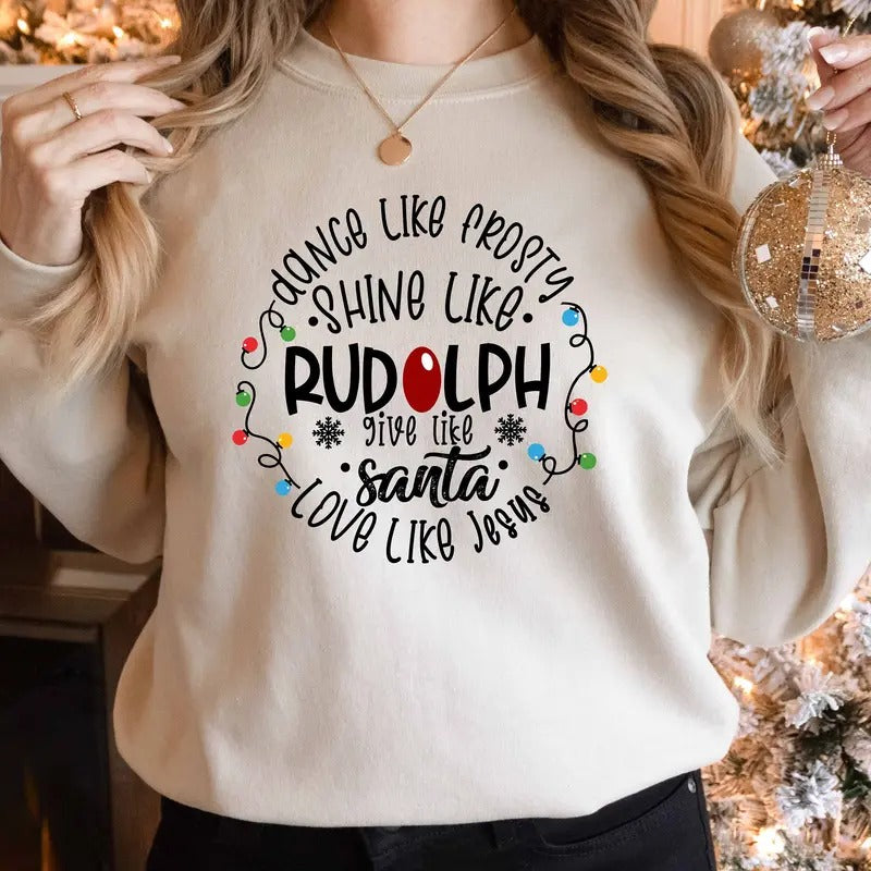 Rudolph Reindeer Cute Christmas Sweatshirt, Rudolph Merry Xmas Shirt, Rudolph Xmas Shirt, Christmas Movie Shirt, Holiday Family Matching Sweatshirt , s Family Sweatshirt, Christmas Party Gift, Christmas 90s Movies Lovers TShirt, Merry Christmas Gift