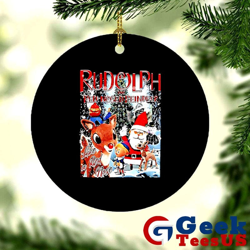 Rudolph the red nosed reindeer like a red nose Christmas cartoon shirt