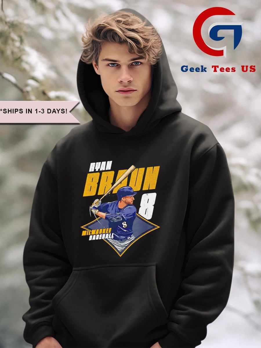 Ryan Braun player Milwaukee Brewers baseball Diamond shirt