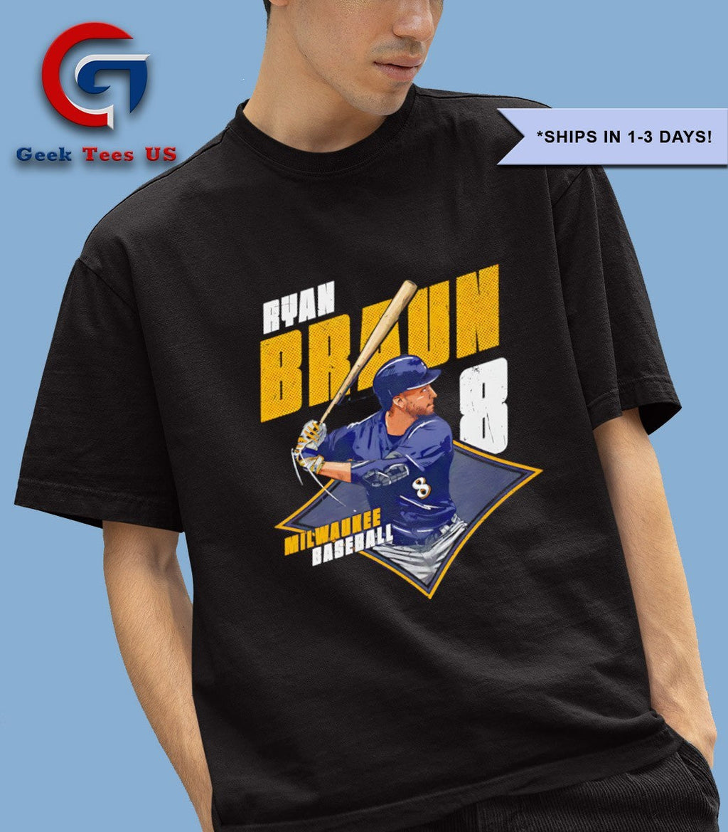 Ryan Braun player Milwaukee Brewers baseball Diamond shirt