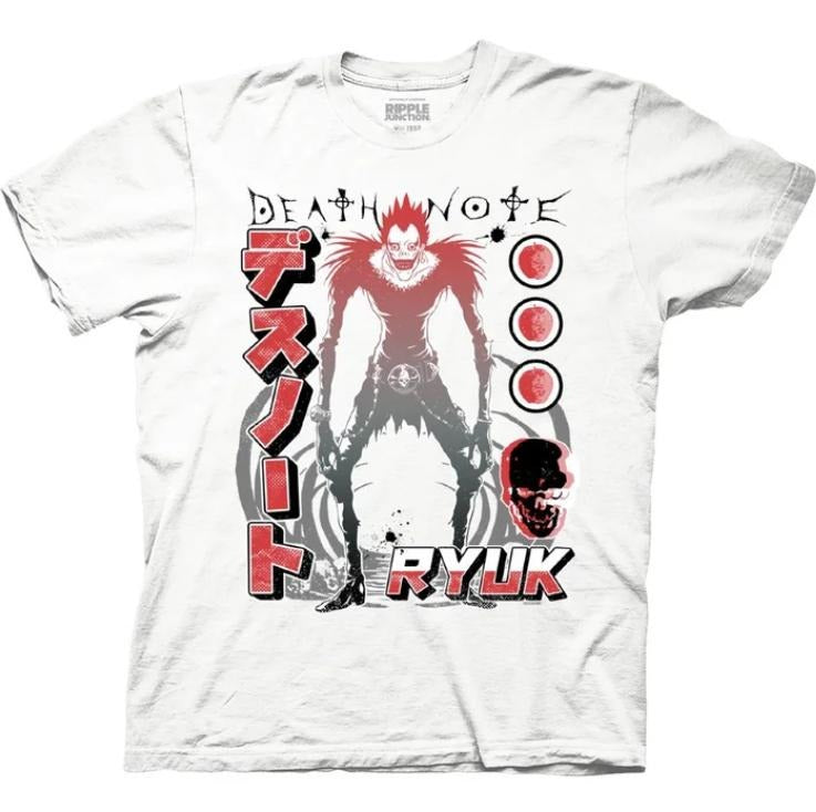 Ryuk Full Image With Kanji T-Shirt, Death Note Shirt, Manga Anime Tshirt, Anime Clothing, Vintage Graphic Tees, Unisex Gothic Grunge Y2k Emo Scene Amity Affliction Style Clothes Gifts for Men Women Streetwear Menswear Womenswear