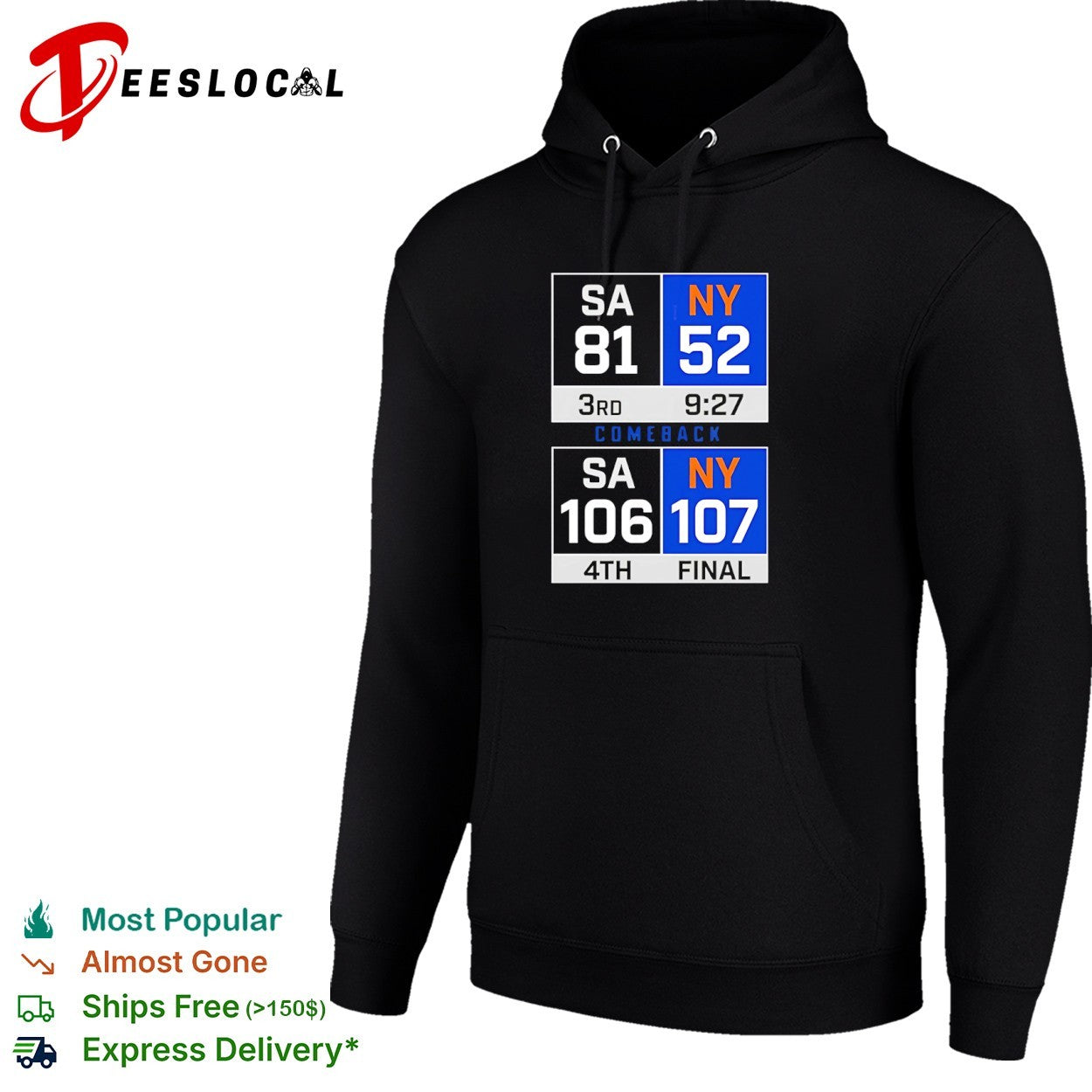 SA vs NY Comeback Final Scoreboard basketball shirt