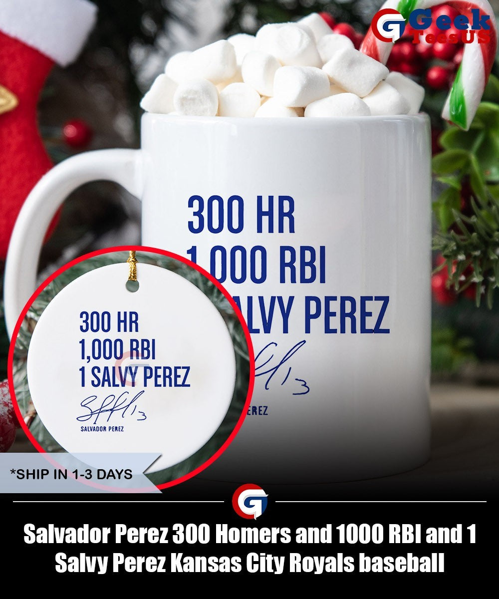 Salvador Perez 300 Homers and 1000 RBI and 1 Salvy Perez Kansas City Royals baseball signature shirt