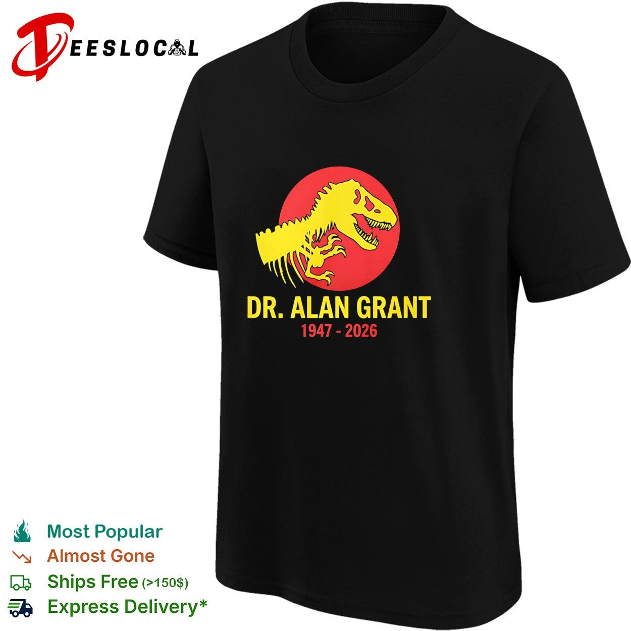 Sam Neill Memorial Dr Alan Grant tribute shirt