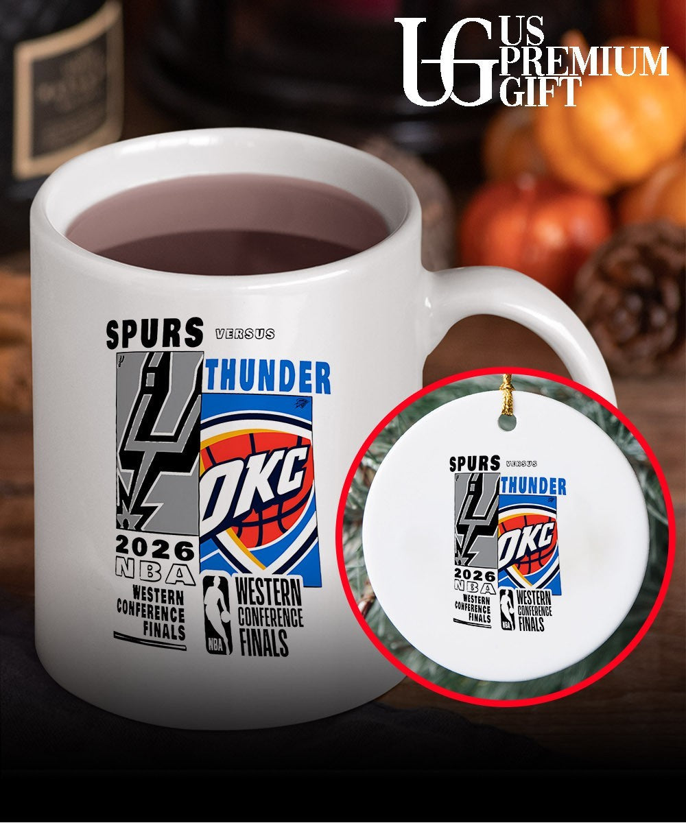 San Antonio Spurs vs Oklahoma City Thunder 2026 Western Conference Finals Matchup fragments shirt