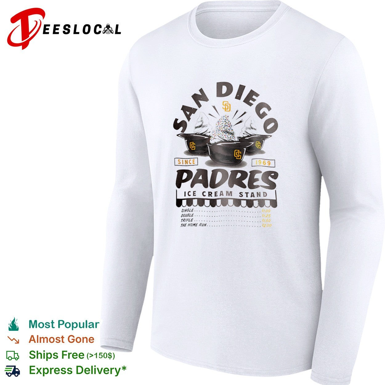 San Diego Padres Since 1969 Ice Cream Stand shirt