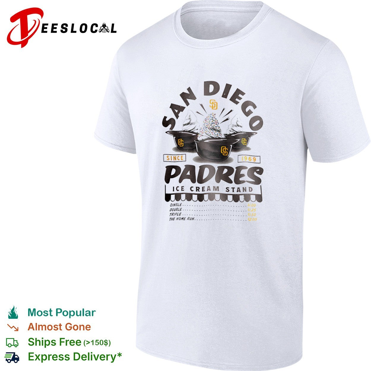 San Diego Padres Since 1969 Ice Cream Stand shirt