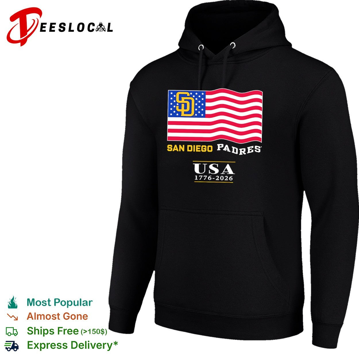 San Diego Padres USA 1776-2026 Patriotic Flag shirt