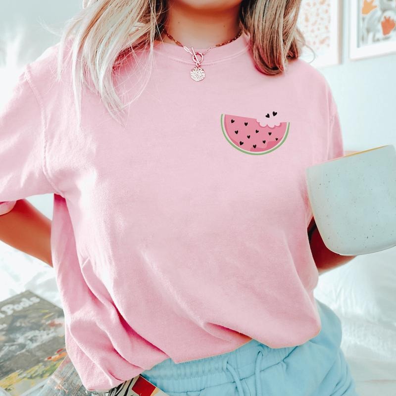 Sandjest Valentine Tee Shirt Watermelon Heart Gift for Couple Wife Girlfriend