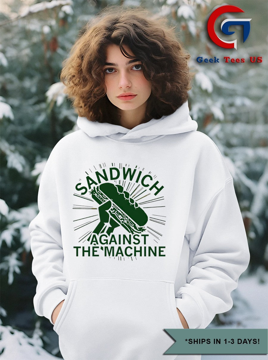 Sandwich against the machine shirt