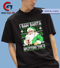 Santa Claus I saw Santa splitting the Guinness ugly Christmas shirt