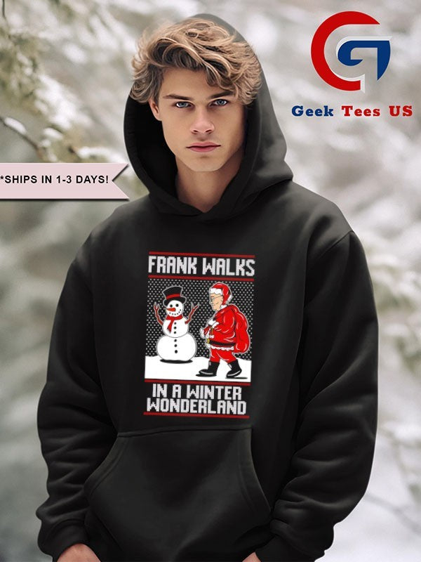 Santa Claus and Snowman Frank Walks in a Winter Wonderland ugly 2025 shirt