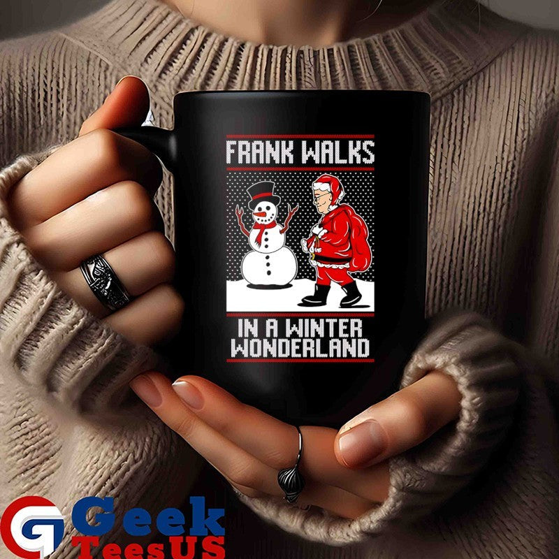 Santa Claus and Snowman Frank Walks in a Winter Wonderland ugly 2025 shirt
