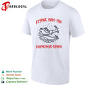 Santa Claus flying sleigh pulled by reindeer through falling snow christmas spirit shirt