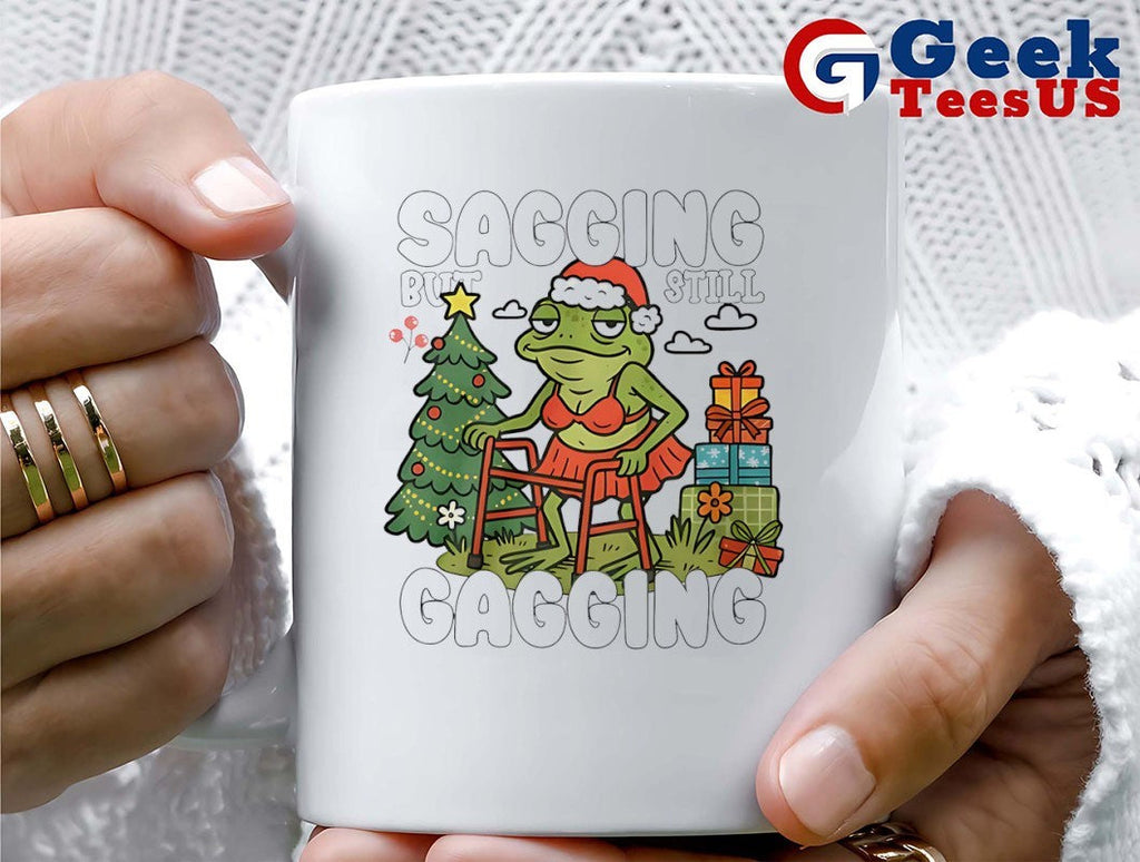 Santa Frog sagging but still gagging Christmas shirt