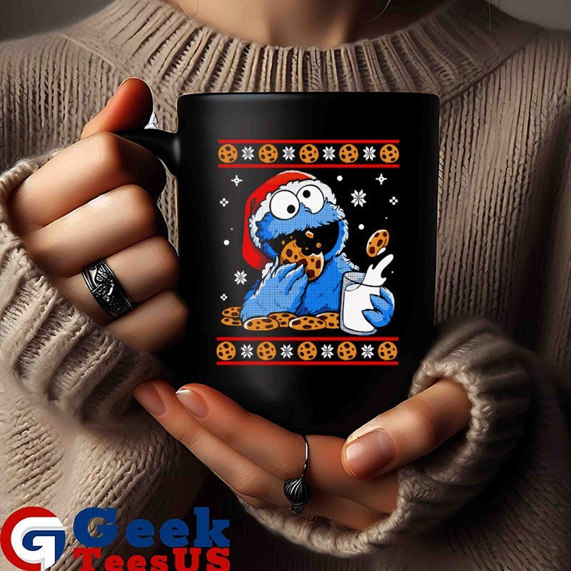 Santa hat Cookie Monster ugly Christmas 2025 shirt