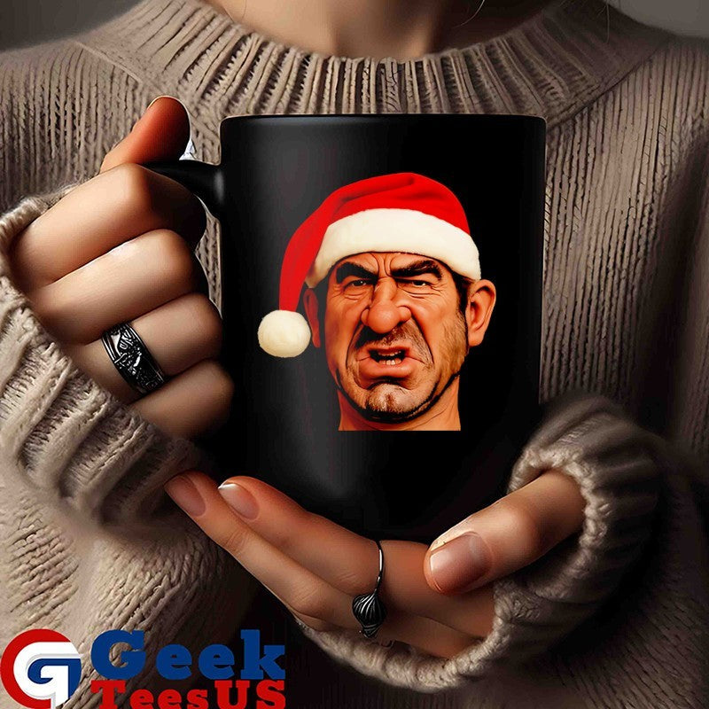 Santa hat Eric Cantona spitting image Christmas shirt