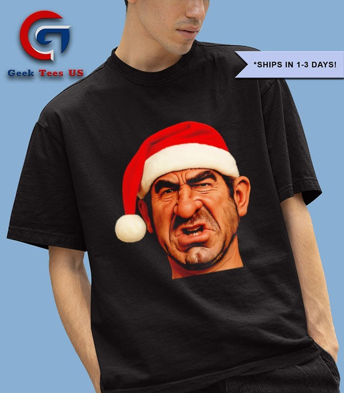 Santa hat Eric Cantona spitting image Christmas shirt