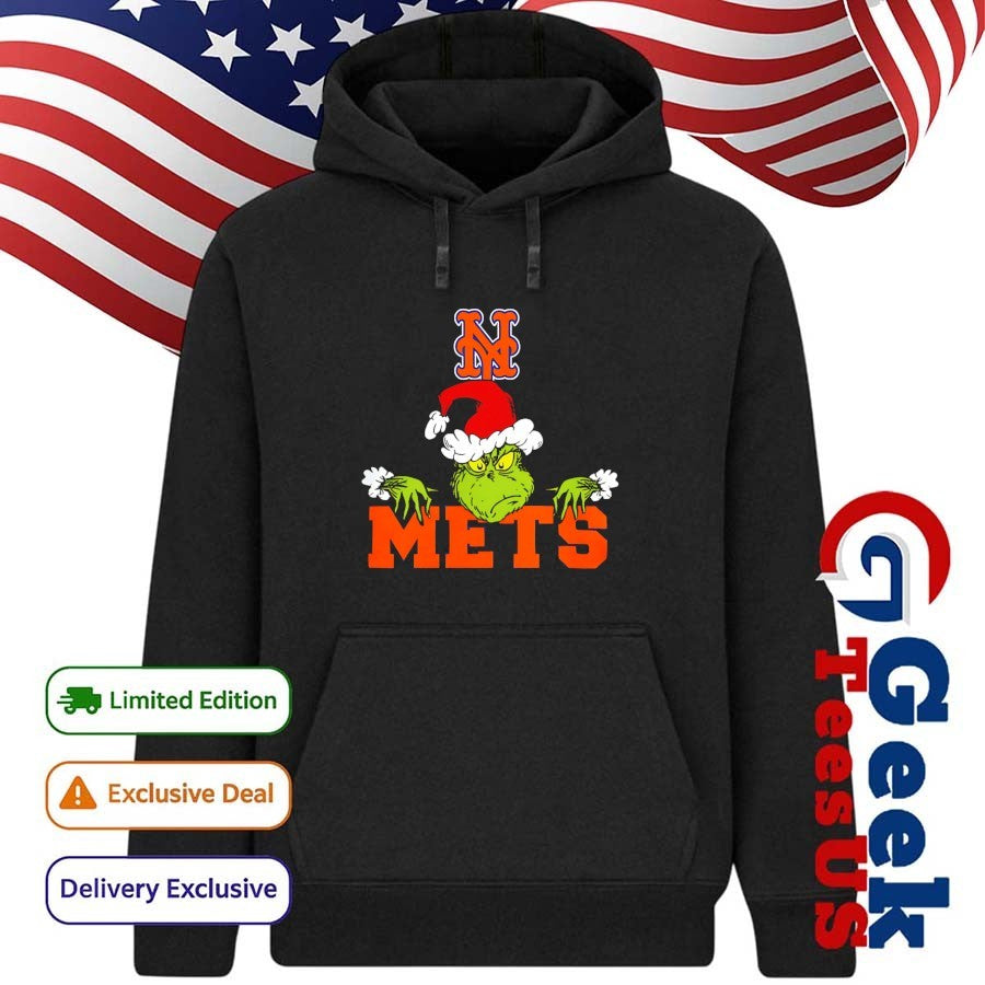 Santa hat Grinch New York Mets baseball Christmas 2025 shirt