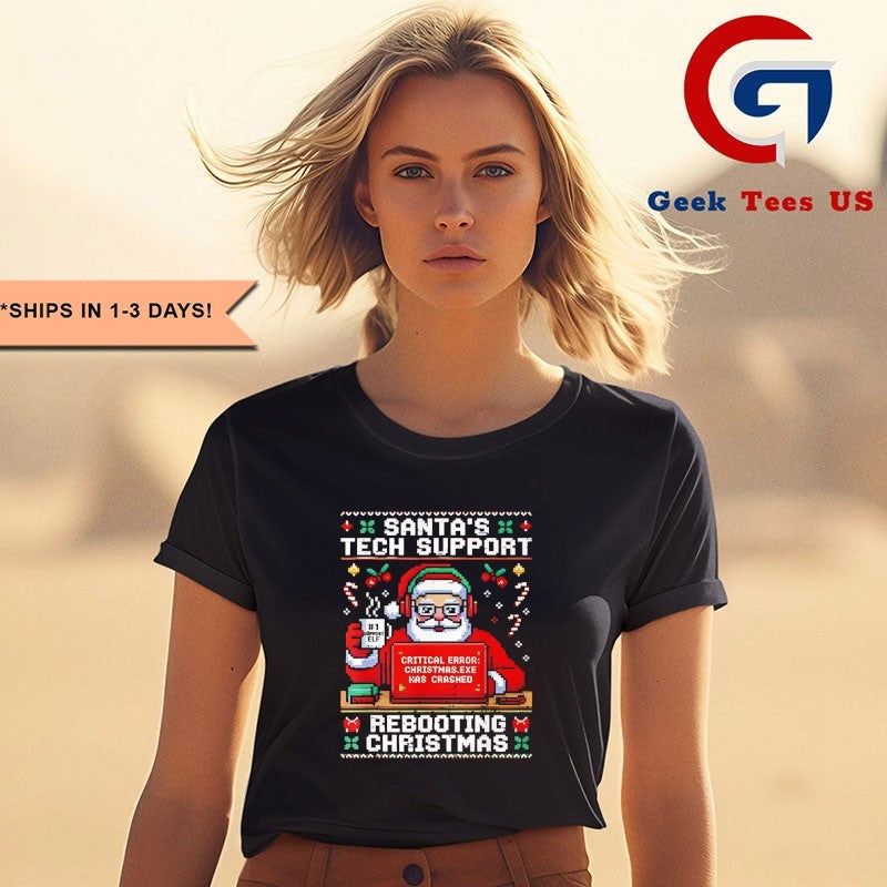 Santa’s Tech Support Rebooting ugly Christmas shirt