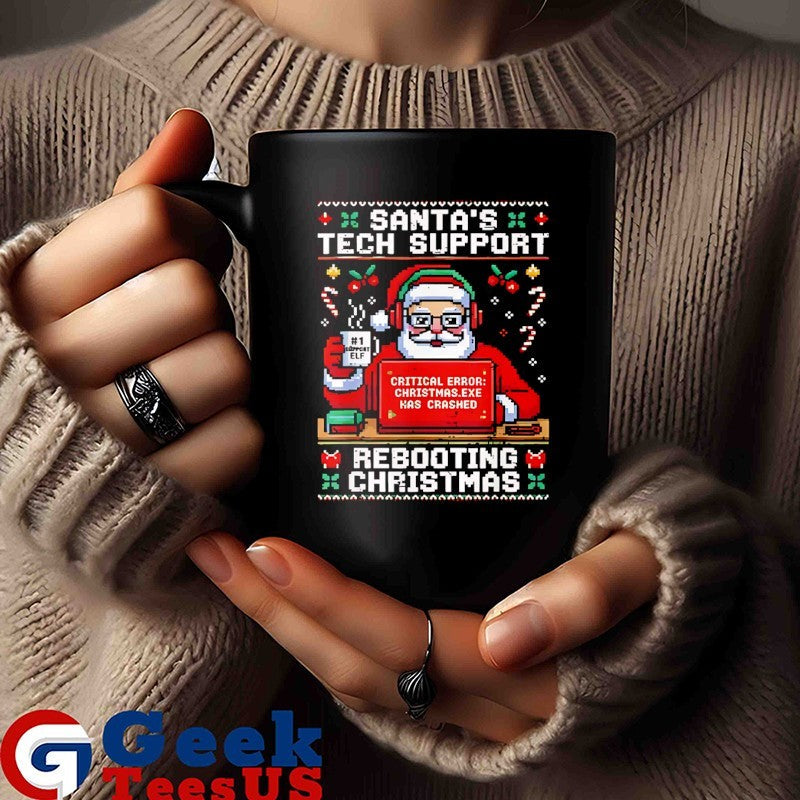 Santa’s Tech Support Rebooting ugly Christmas shirt