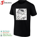 Scared cat grabbing hand manga panel shirt
