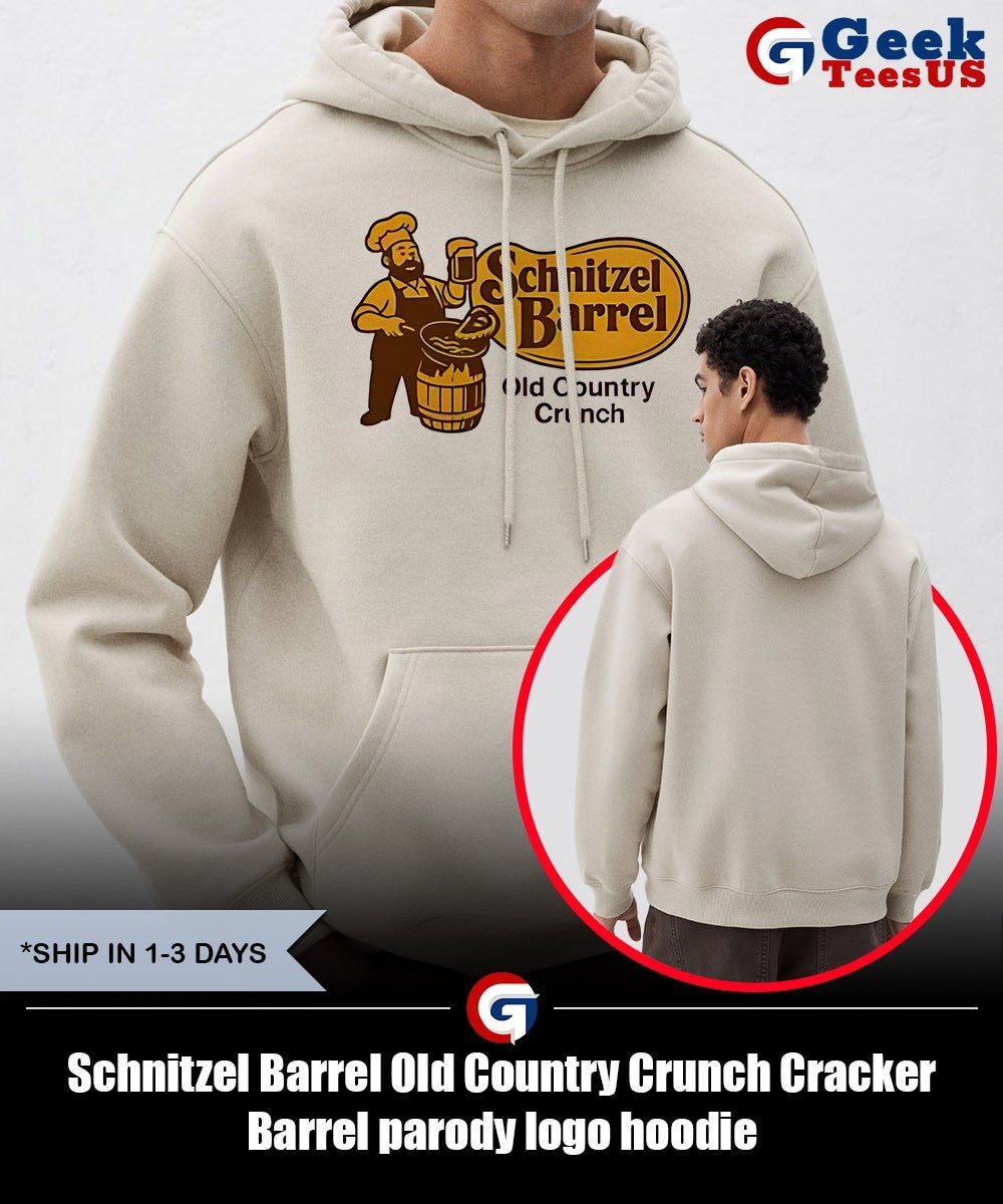 Schnitzel Barrel Old Country Crunch Cracker Barrel parody logo shirt