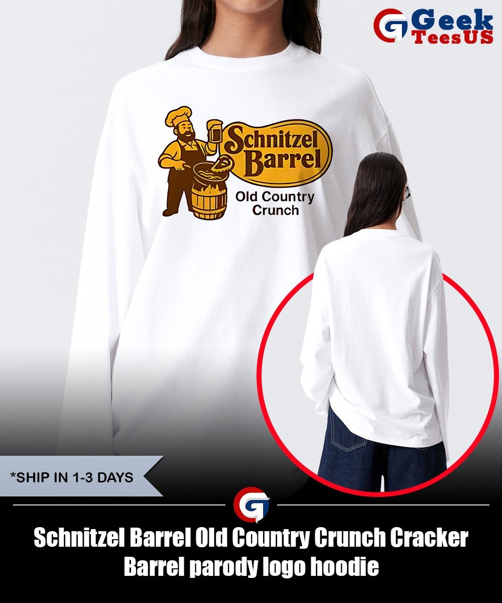 Schnitzel Barrel Old Country Crunch Cracker Barrel parody logo shirt