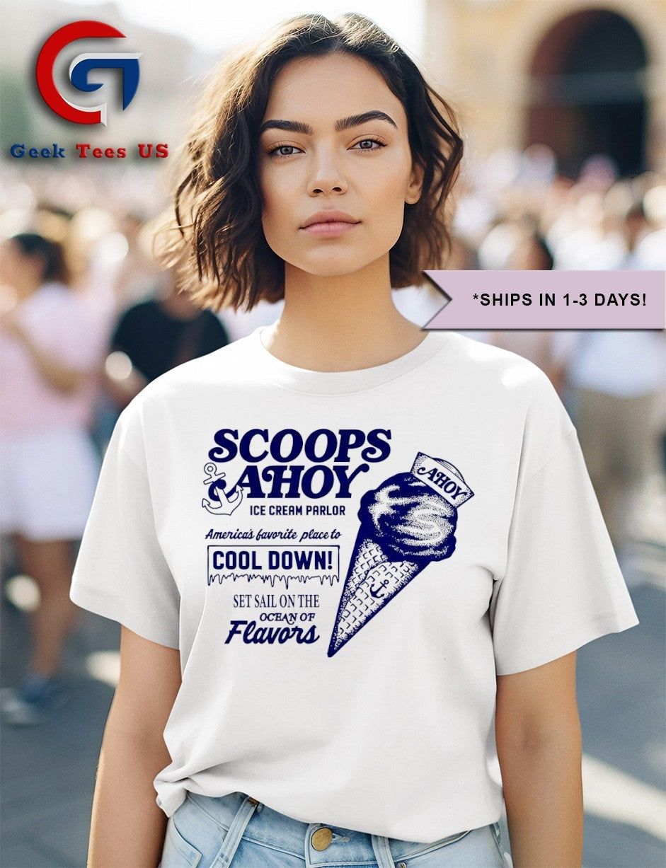 Scoops Ahoy ice cream parlor shirt