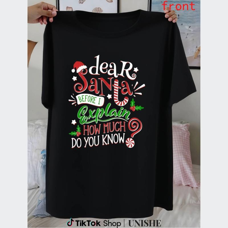 Seasonal Christmas Tee for Unisex - "Dear Santa Before I Explain" Shirt with Candy Cane