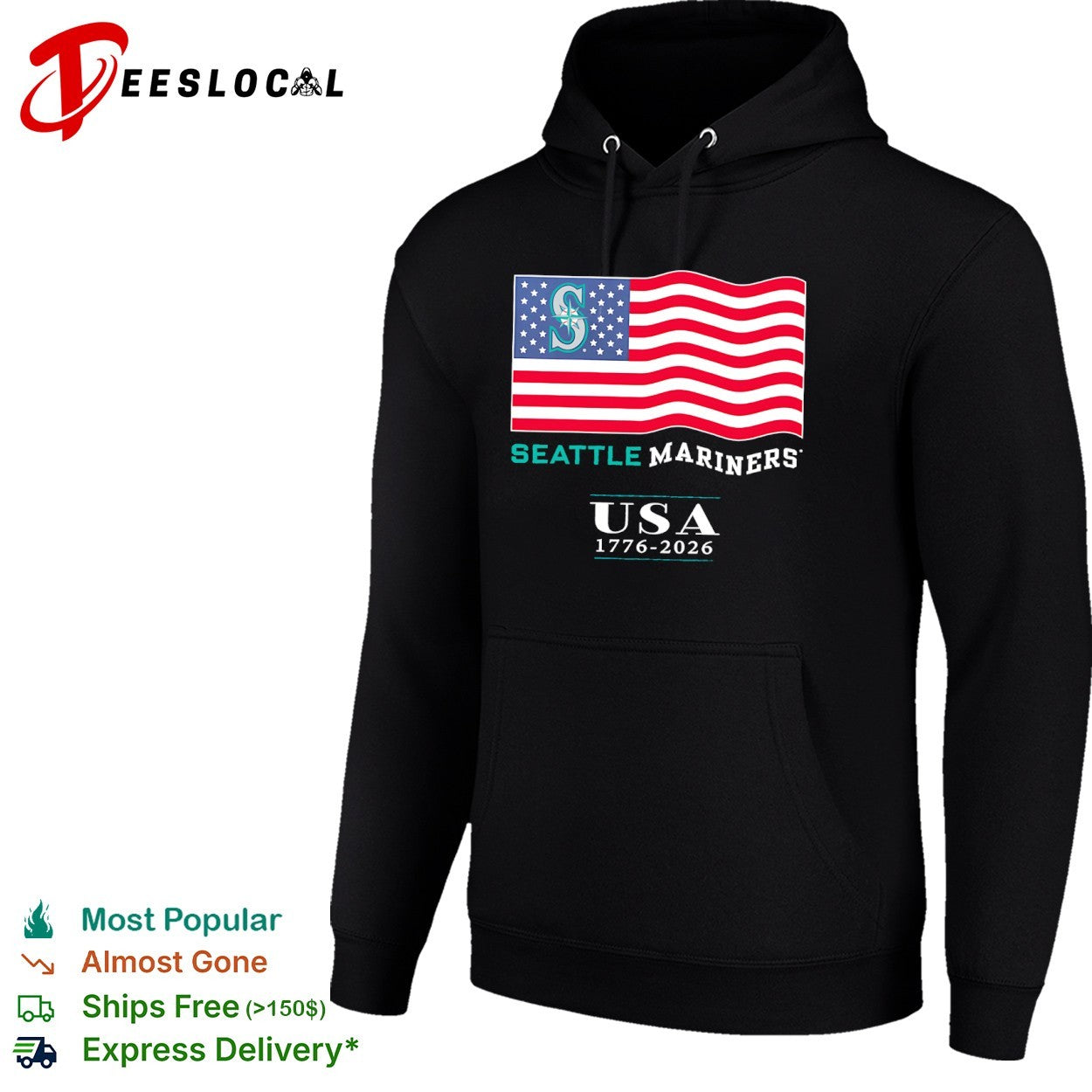 Seattle Mariners USA 1776-2026 Patriotic shirt