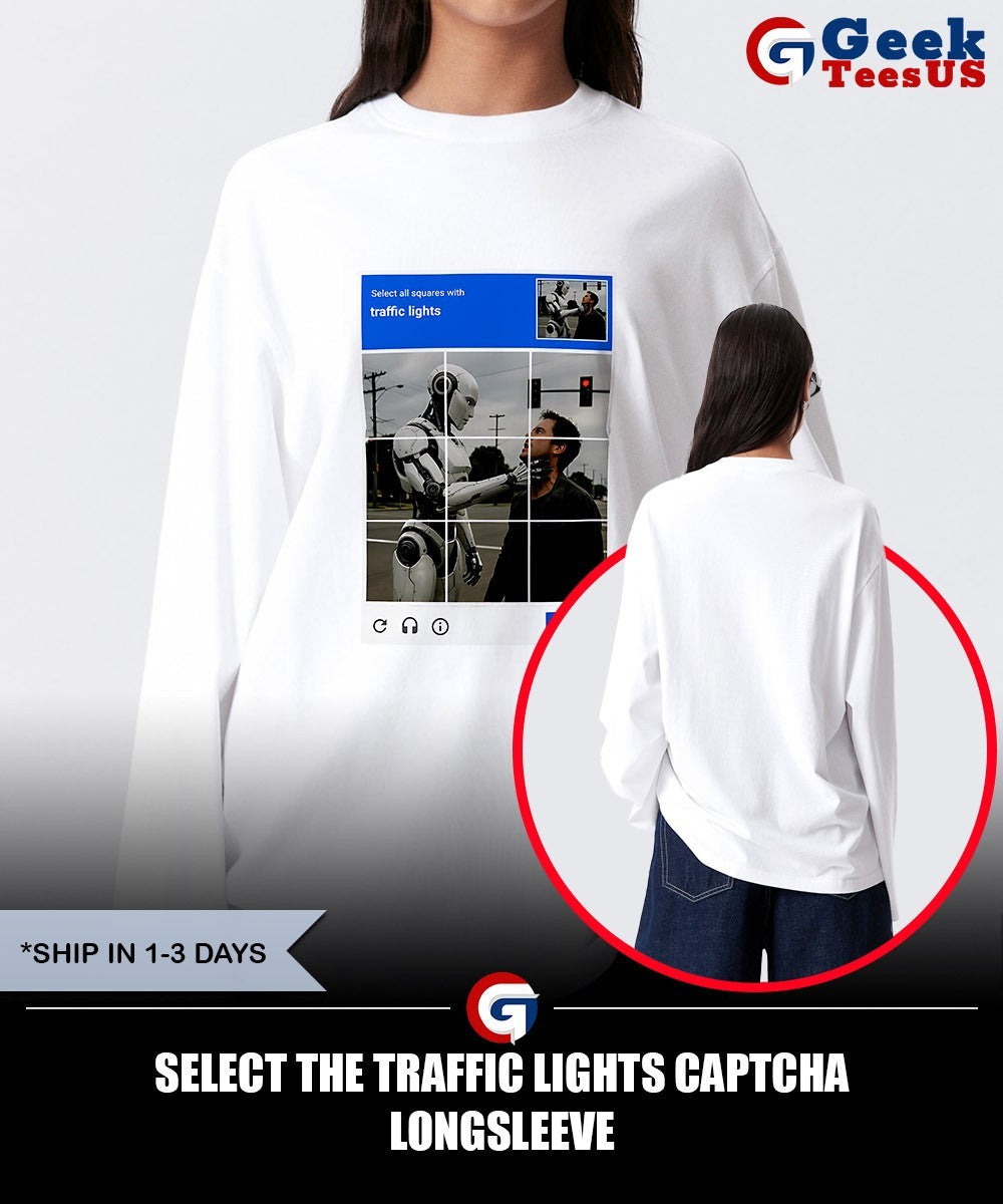 Select the traffic lights captcha shirt