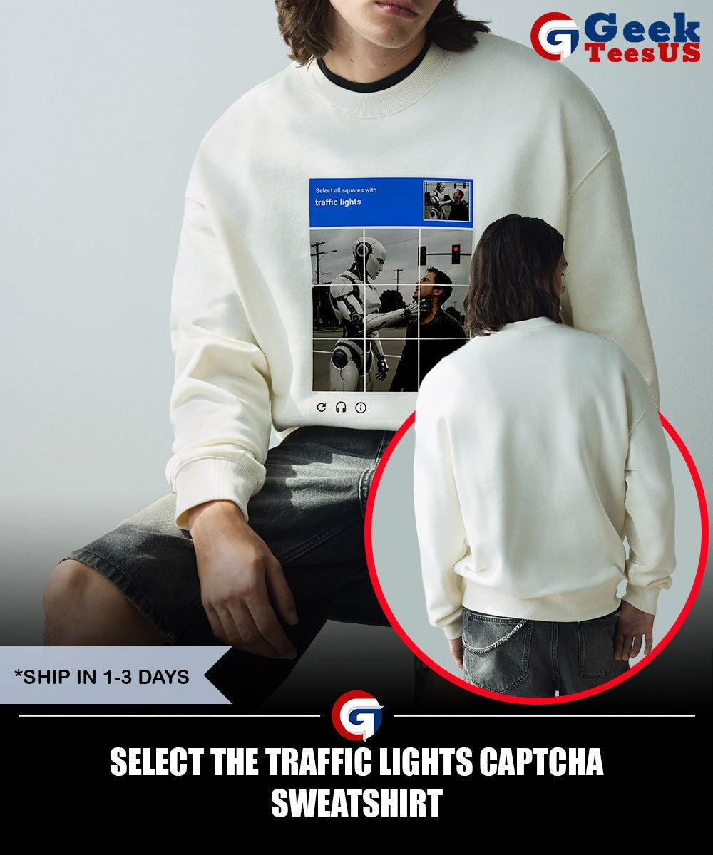 Select the traffic lights captcha shirt